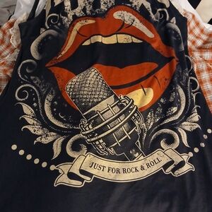 Rock & Roll Graphic t - Black and Orange